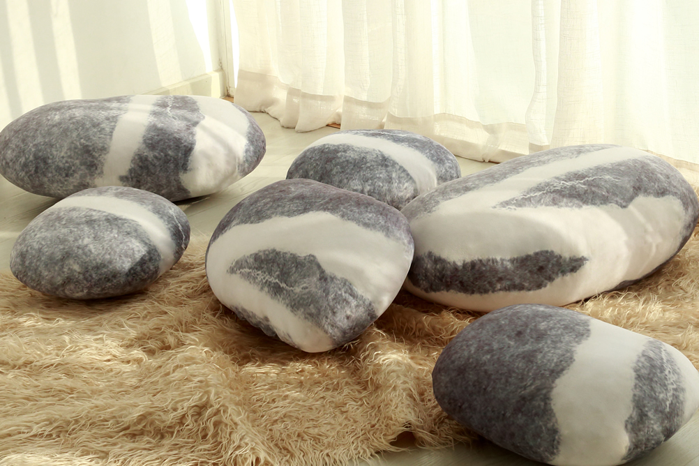 Rock Stone Pebble Pillows Decorative Floor Pillows Accent Throw Pillows  Kids Room Pillows 7 Pieces 