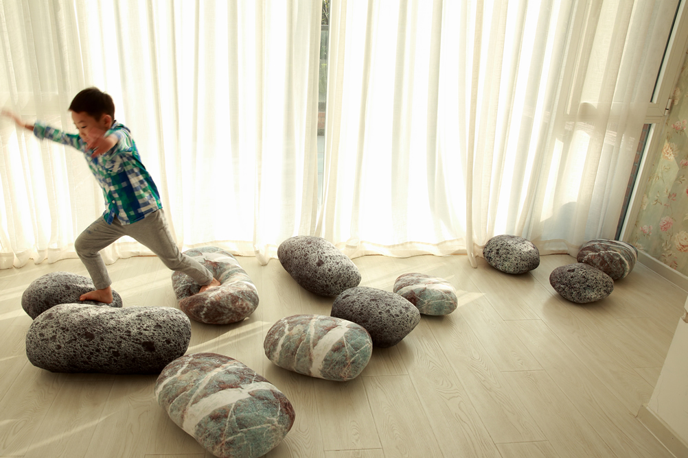 7pcs Rock Pebble Stone Cushions Floor Pillows Stuffed Throw Toy Photography  Prop