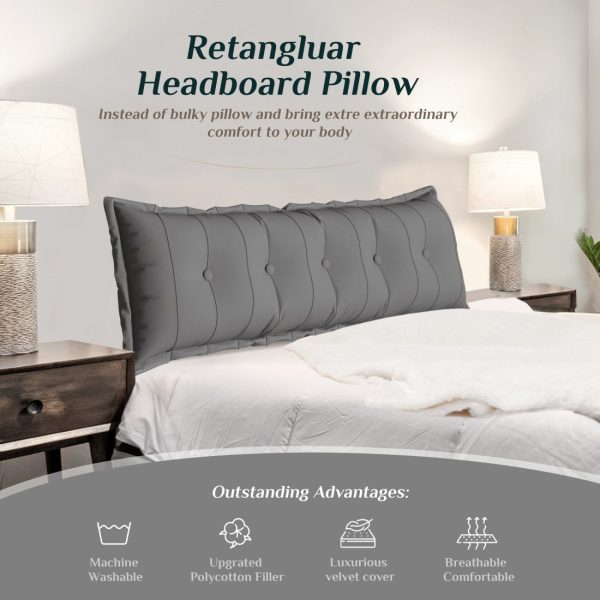 headboard pillow large body pillow gray 3112 pebble pillows