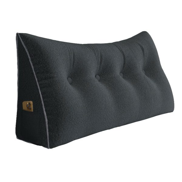 large wedge reading pillow gray 3061 pebble pillows