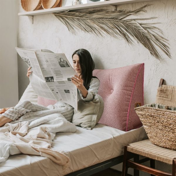 large wedge reading pillow pink 3034 pebble pillows